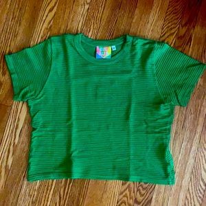 Big Bud Press Kelly Green Honeycomb Cropped Tee